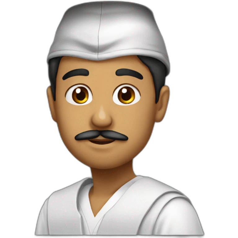 Arabic boy with mustache and graduation hat emoji