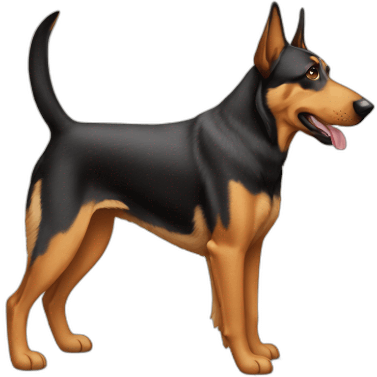 coonhound and German shepherd mix dog walking emoji