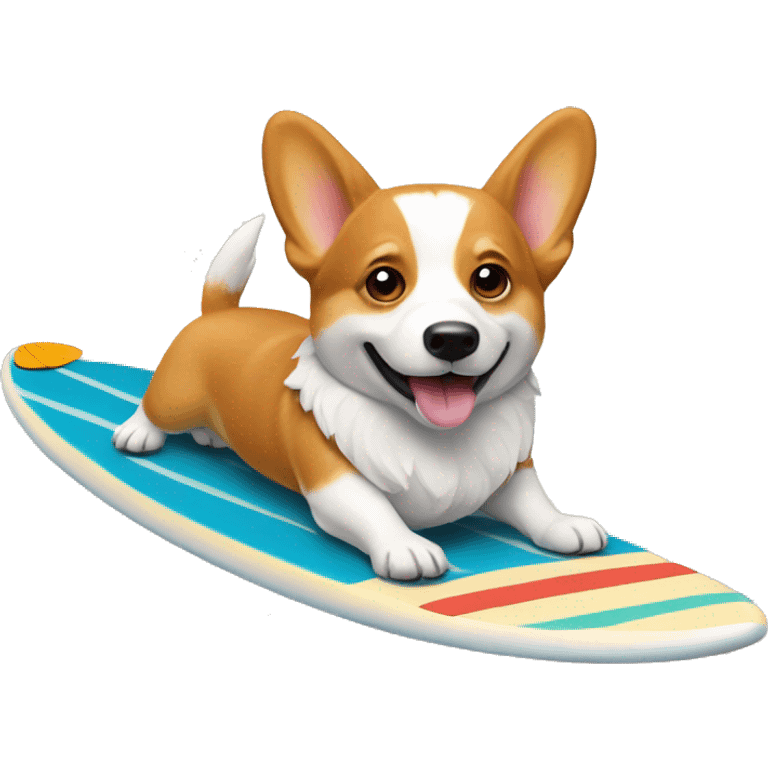 Corgi riding a surfboard emoji