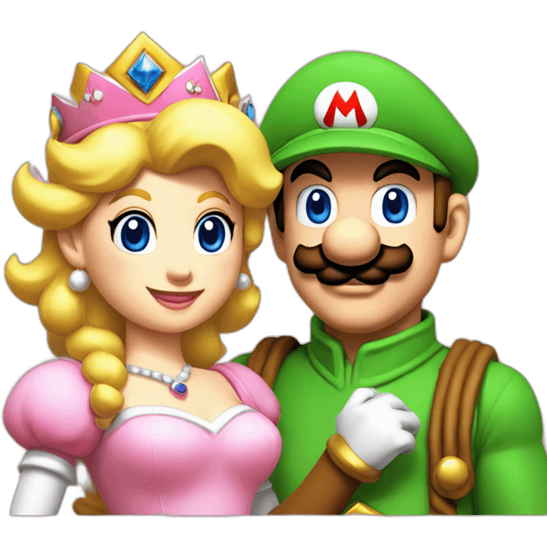 Super Mario and Princess Peach from Mario Bros emoji