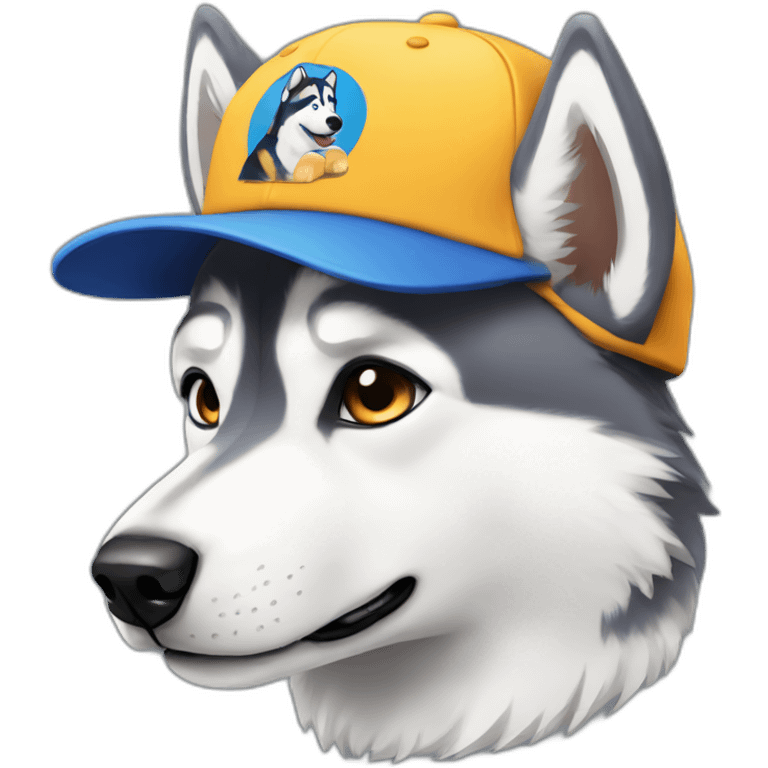 Husky wearing a cap  emoji