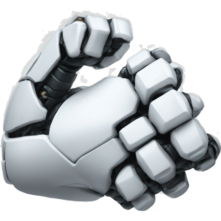 white mechanical cyborg bicep flexing emoji