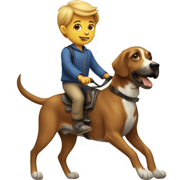 boy rideing dog emoji