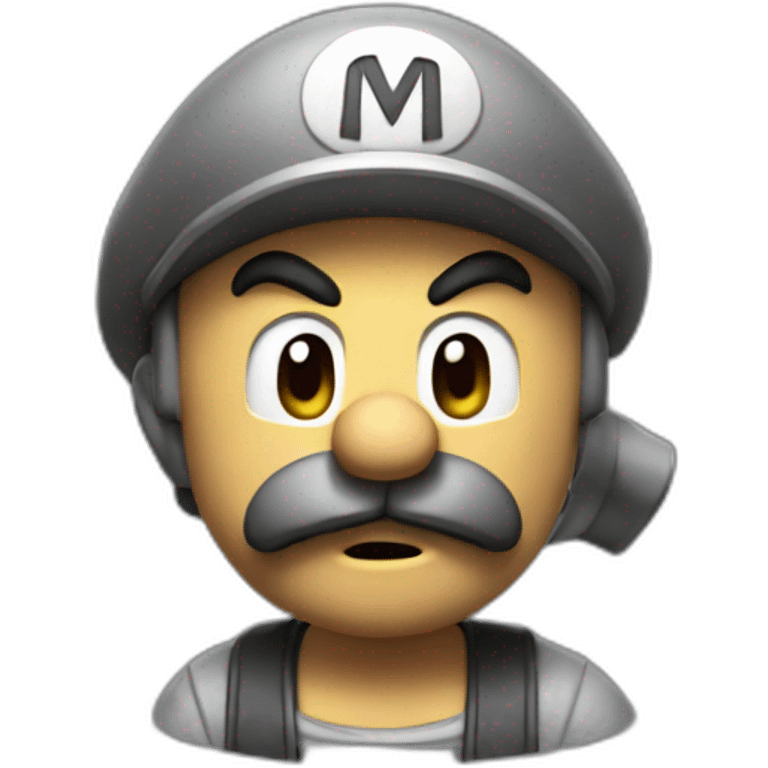 Metal mario shrugging emoji