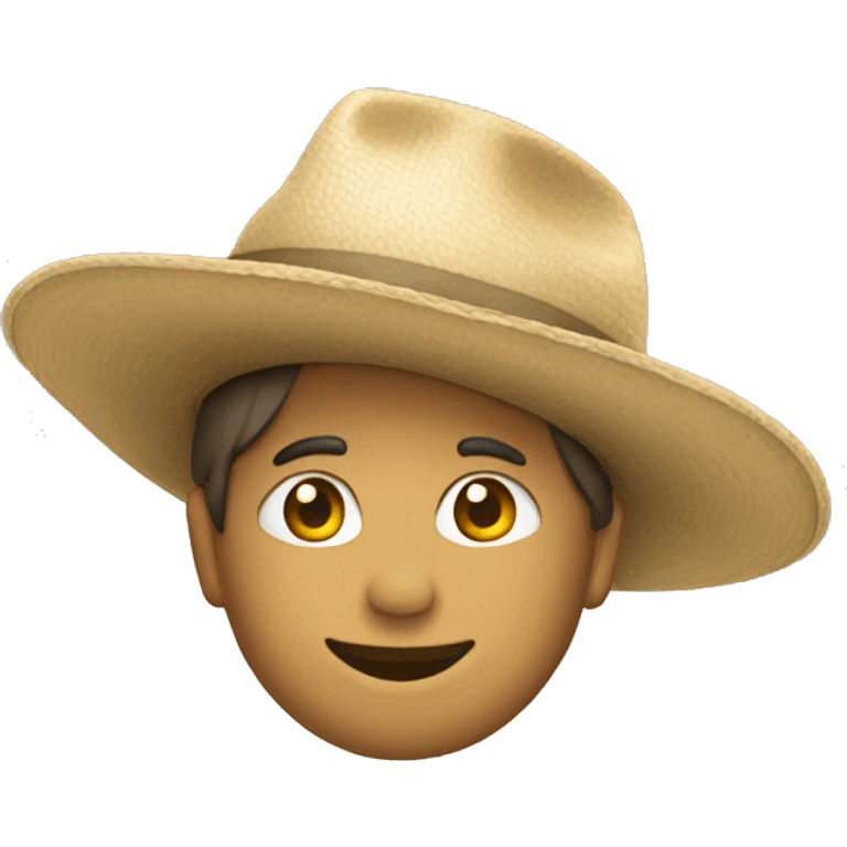 Strow hat emoji