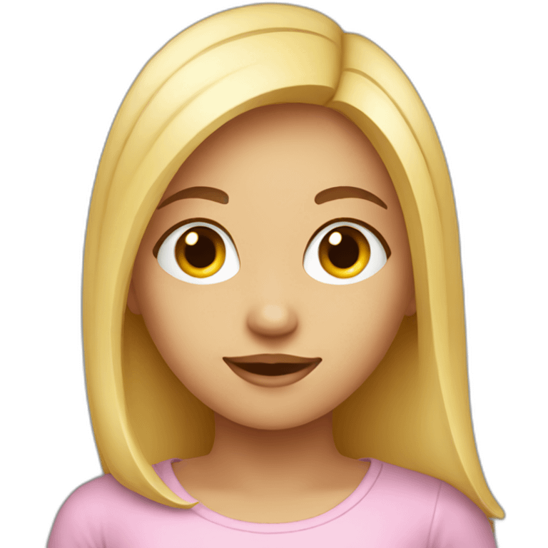 a cute young woman who uses a computer emoji