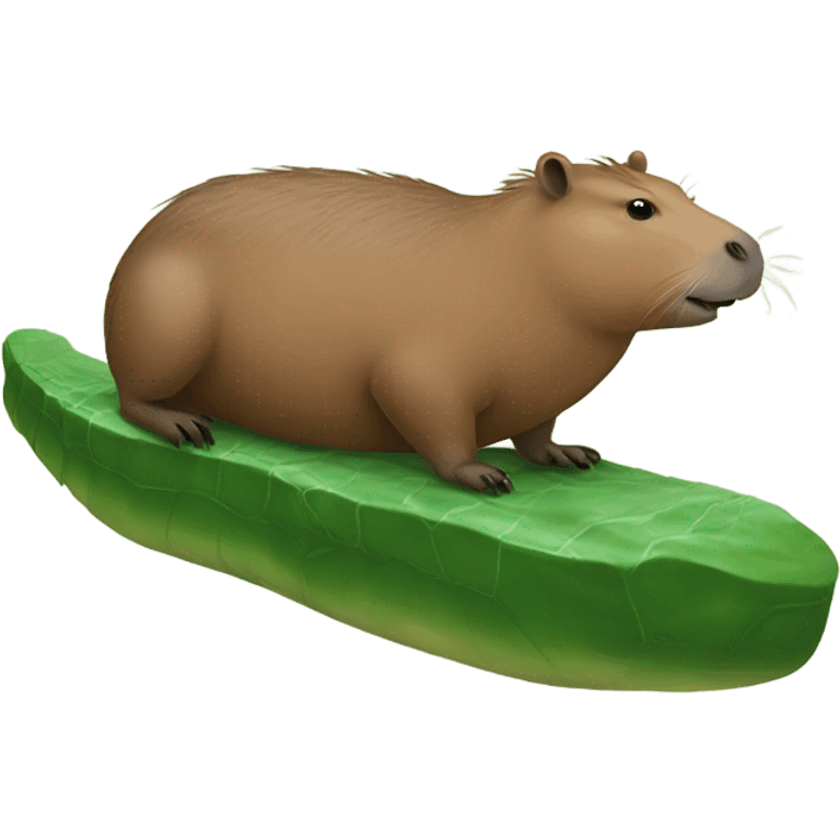 Capybara on an alligator  emoji