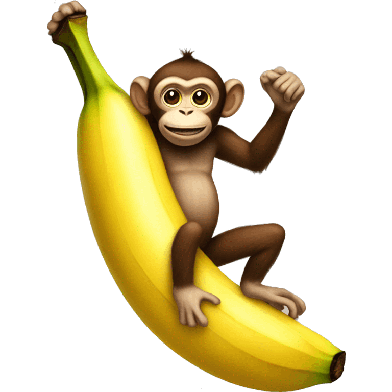 monkey on a giant banana emoji