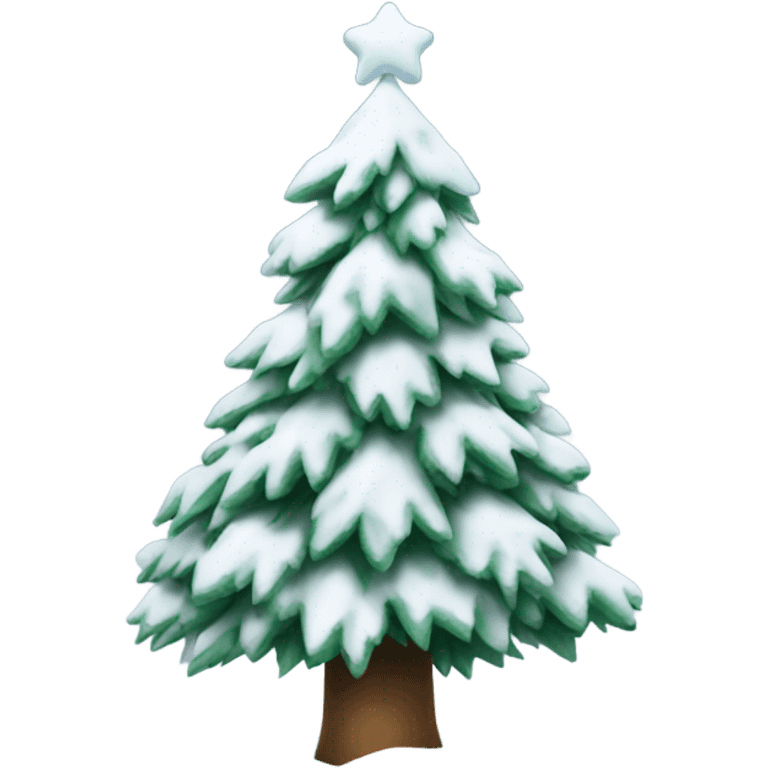 snowy christmas tree emoji