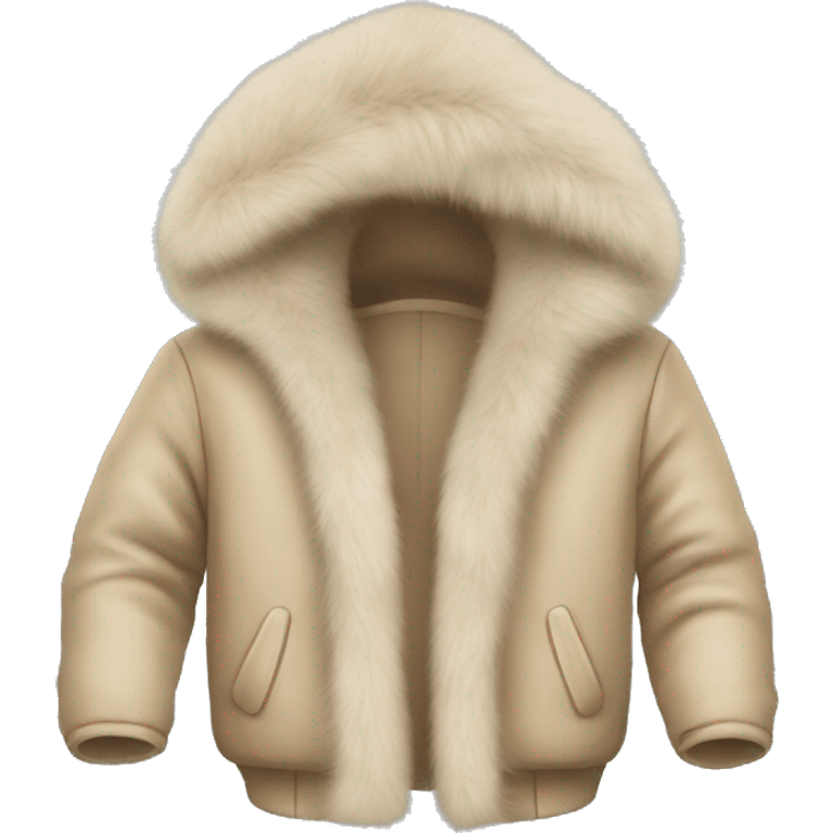 Beige fur jacket emoji