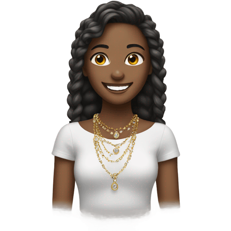 smiling girls with jewelry emoji