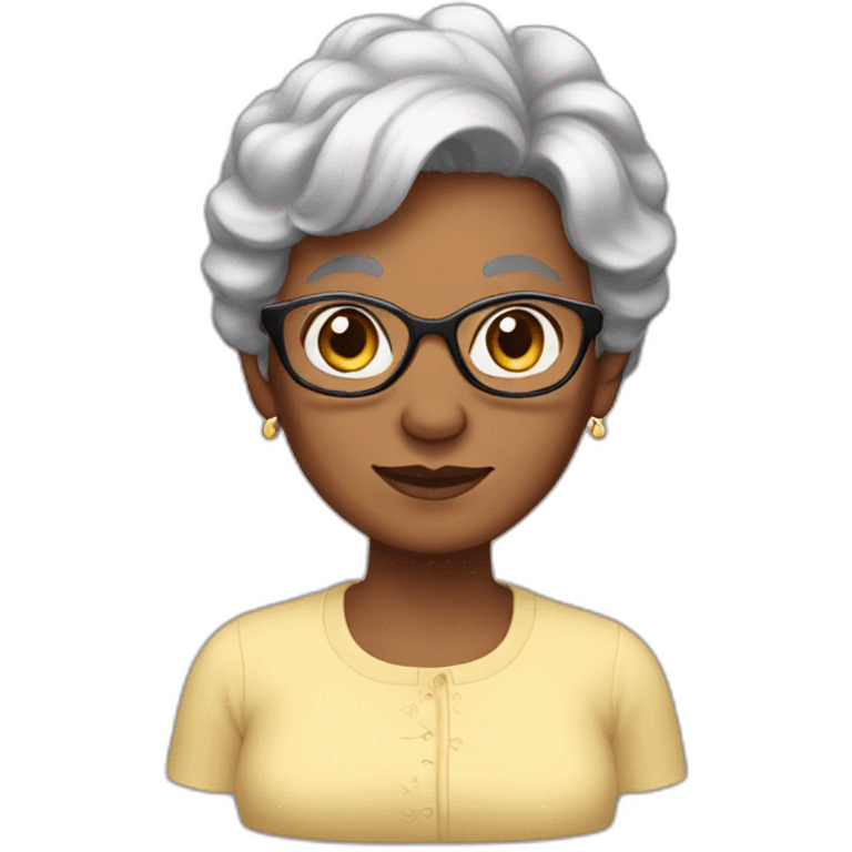 black hair, grandma, short emoji