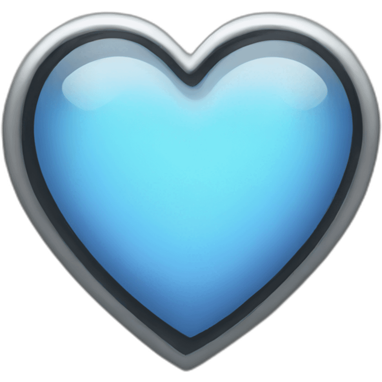 Black white silver blue heart emoji