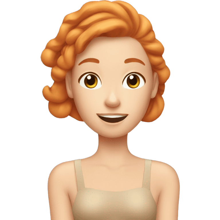 ginger girl doing skincare emoji