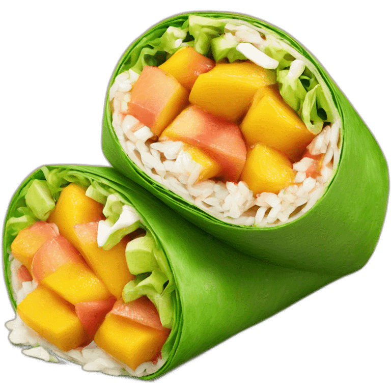 peach mango burrito wrap emoji