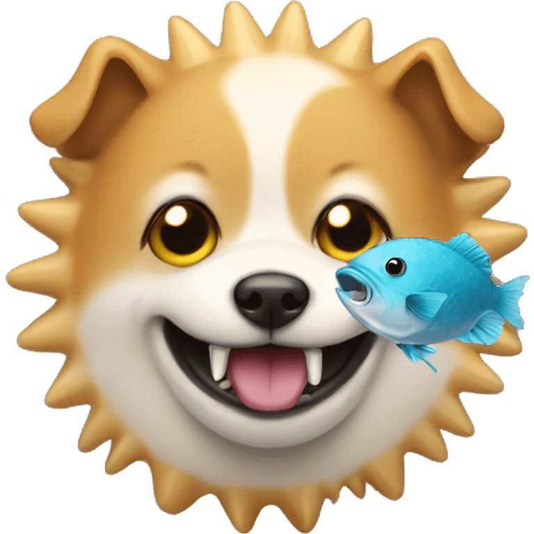 dog with a blowfish emoji