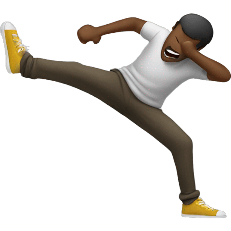 man doing dab emoji