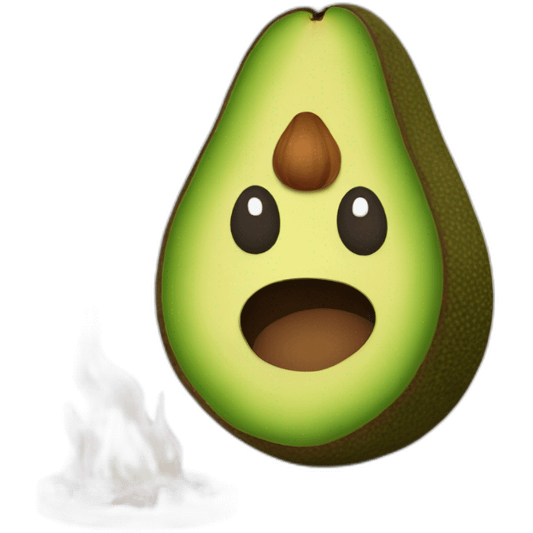 avocado with a fire pit emoji