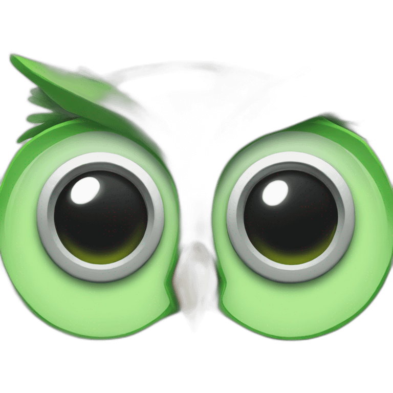 Robotic-green-owl-sad emoji