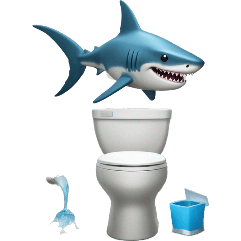 Un requin au toilette emoji