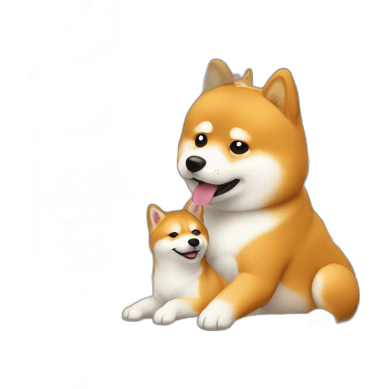 Trump holding shiba emoji