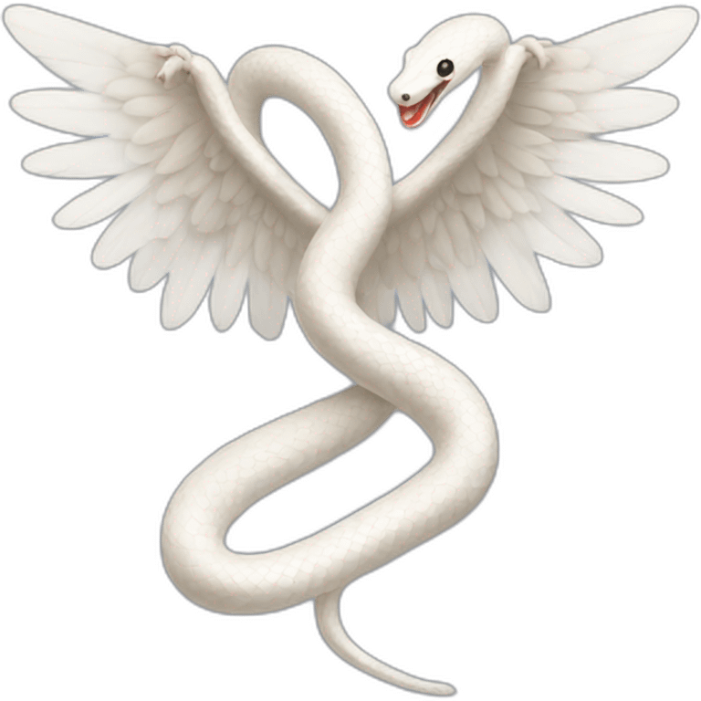 White snake with angel wings emoji