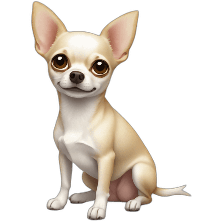 Chihuahua blanco gordo gracioso emoji