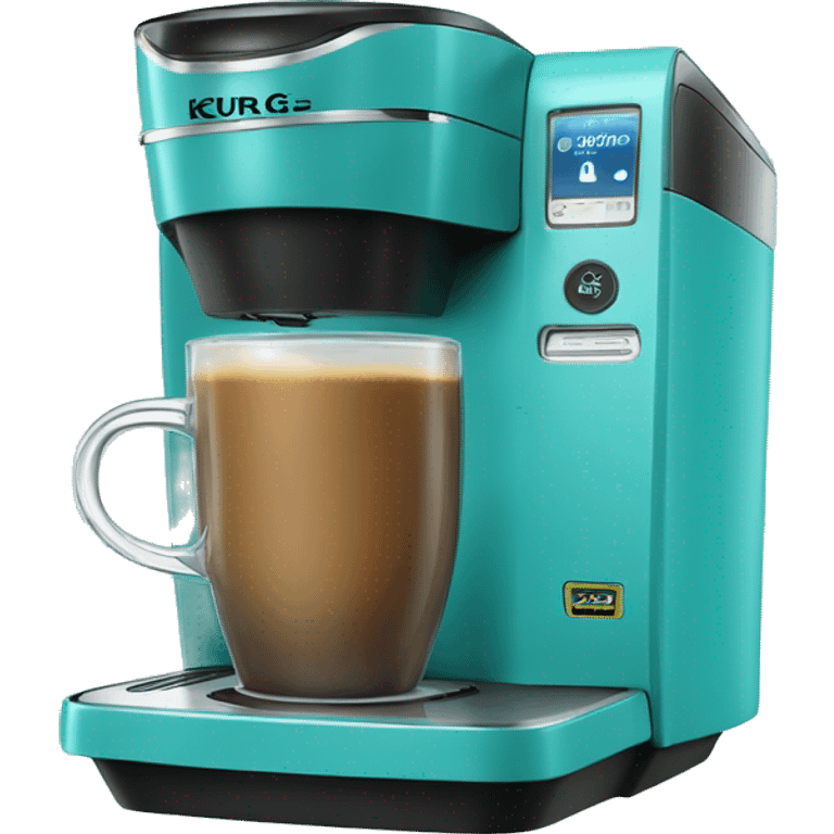 Realistic turquoise keurig coffee machine  emoji