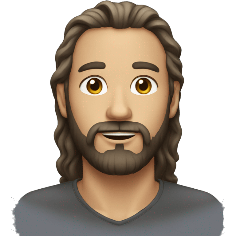 man w beard and long hair emoji