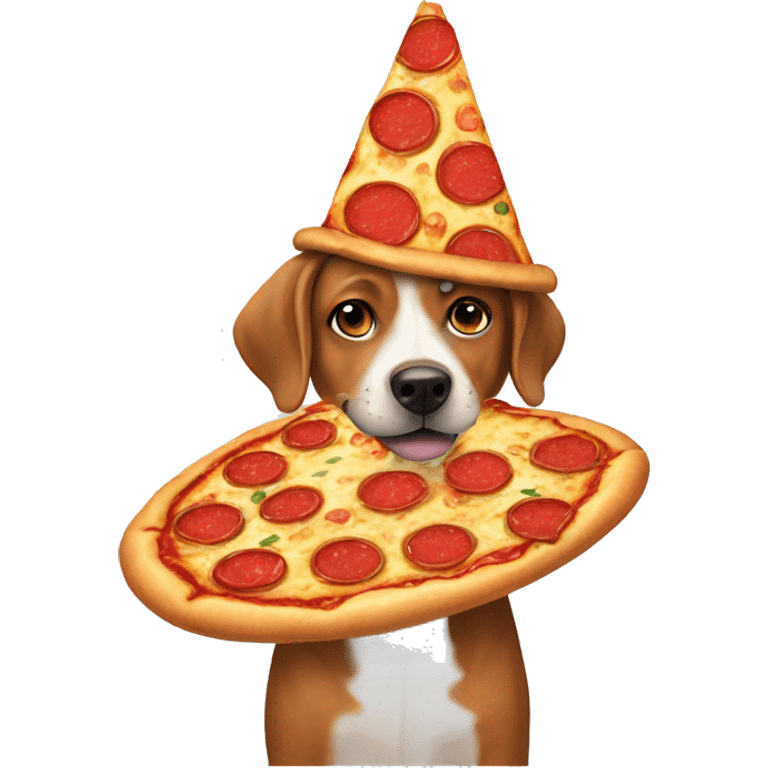 Dog wearing pizza hat  emoji