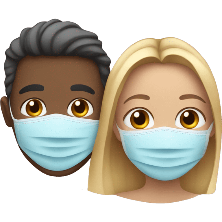 Couple hugging while wearing facial moisturizing masks emoji