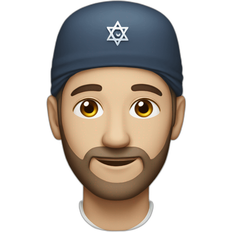 Jewish looking man with a Jewish skull cap emoji