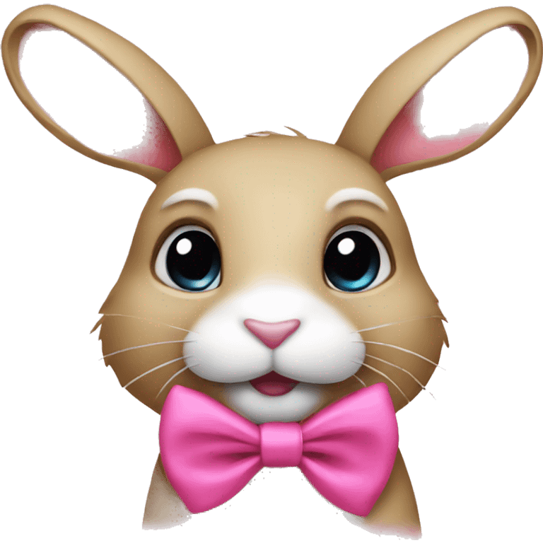 A rabbit whit a pink bow  emoji