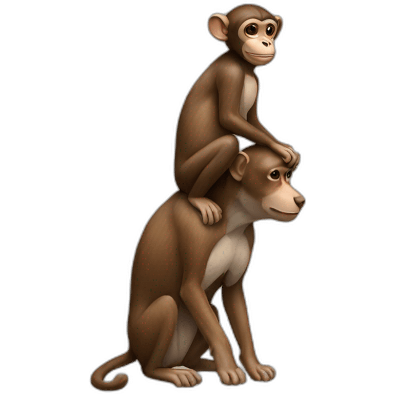 monkey sat on a dog emoji