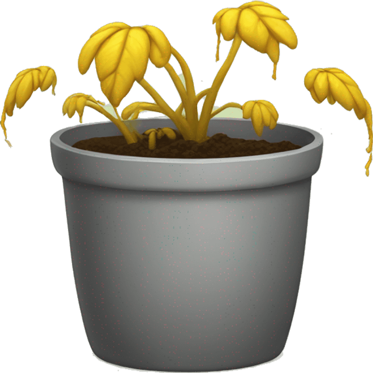 yellow dead sick plant in a pot emoji