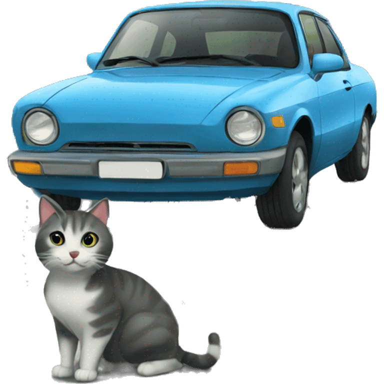 Car with cat emoji