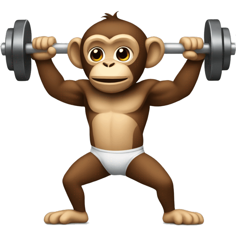 monkey exercising with weights emoji