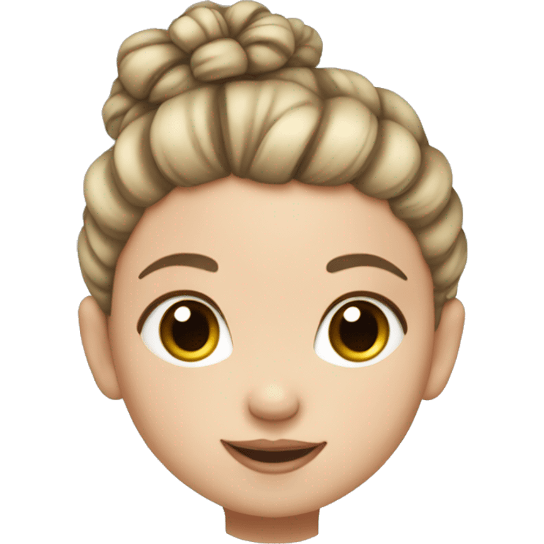 Baby girl with her hair tied up in a bun and she has white skin emoji