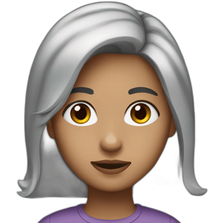 girl with grey hairs emoji