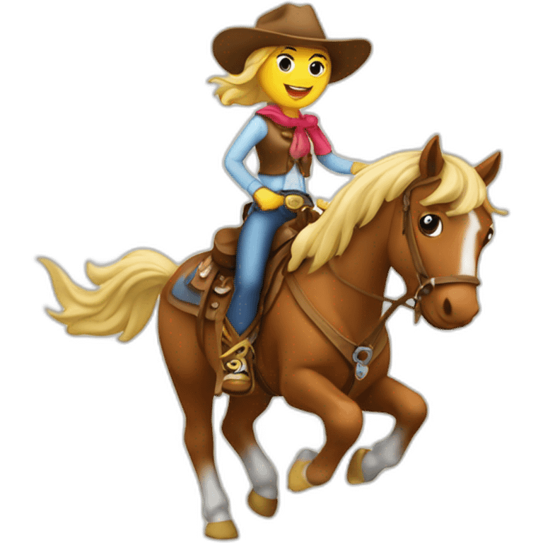 Cowgirl sur un cheval emoji