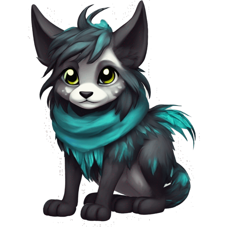 Cool cute Kawaii edgy fantasy shiny animal  fursona Fionbri vernid by griffsnuff & LiLaiRa & Falvie full body emoji