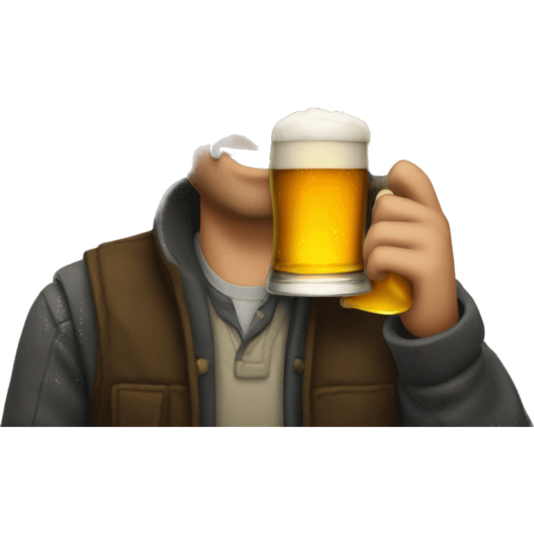 man drinks beer emoji