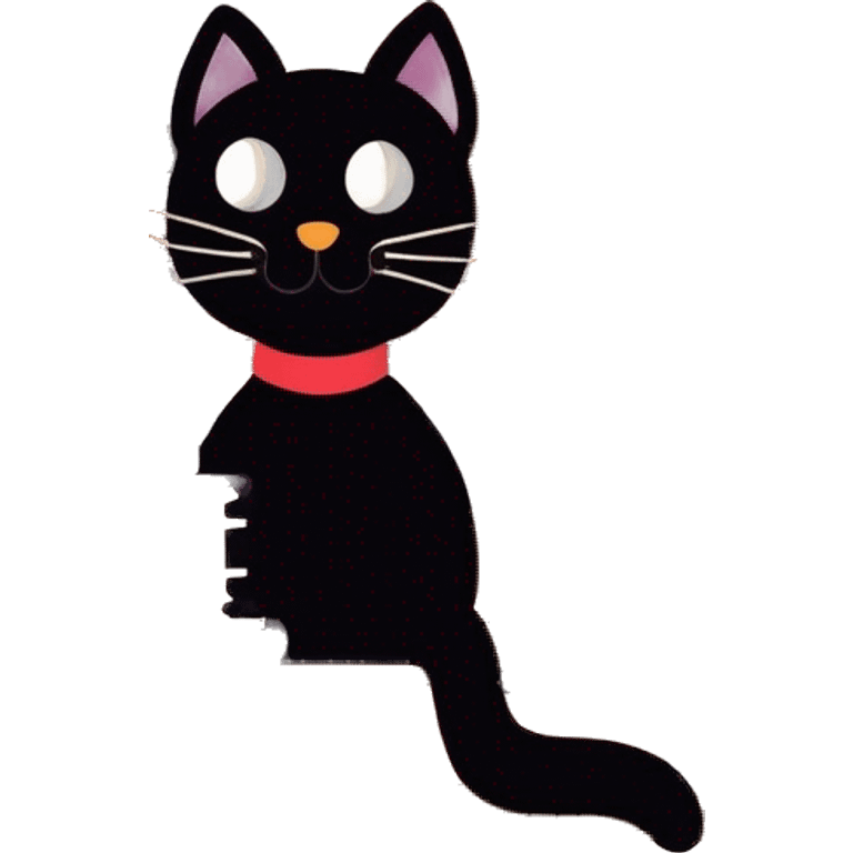 black cat with books emoji