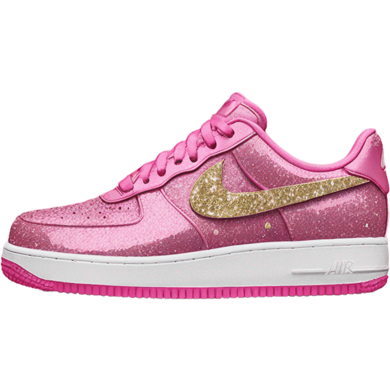 Pink Nike AF1s with glitter  emoji