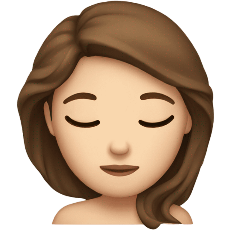 Girl with brown hair sleeping emoji