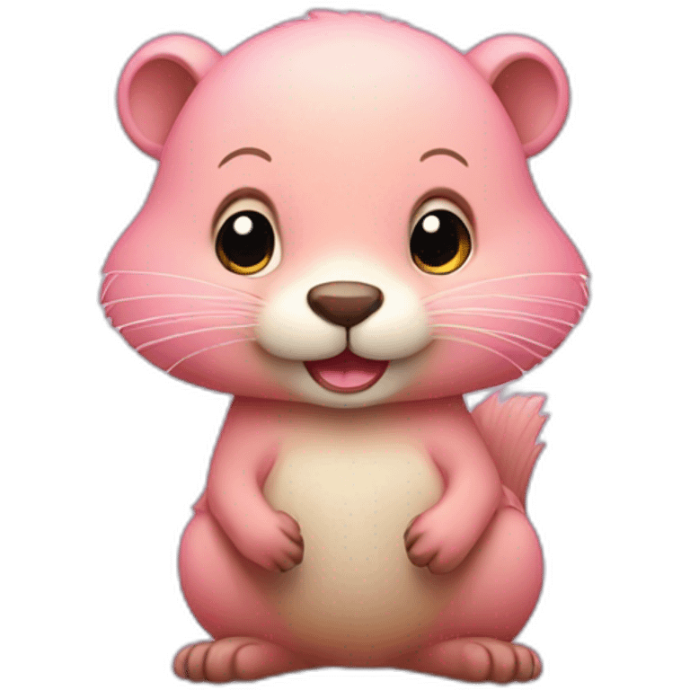 light-pink-fur-cute-beaver-with-big-tail emoji