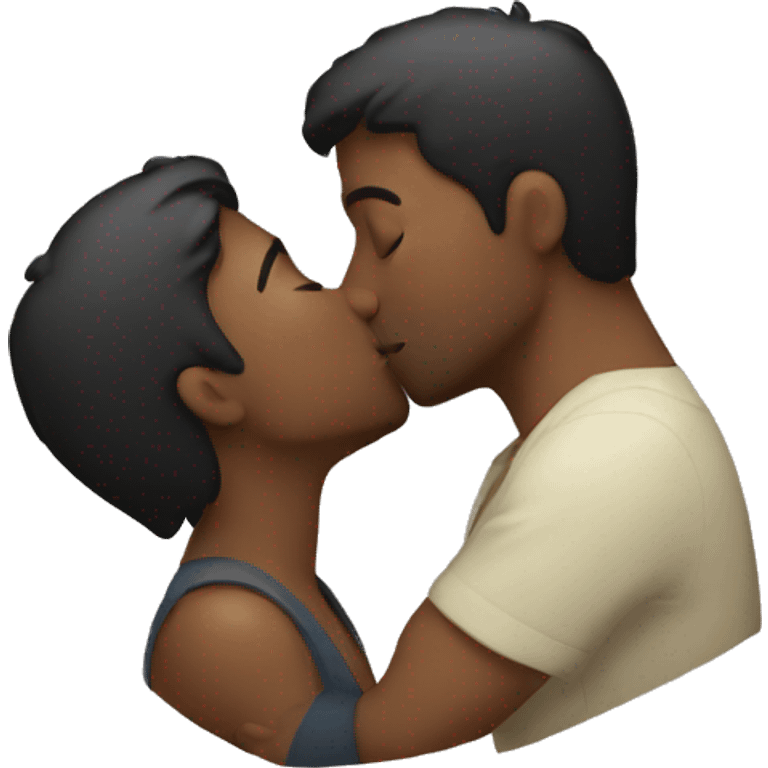 Men kissing emoji