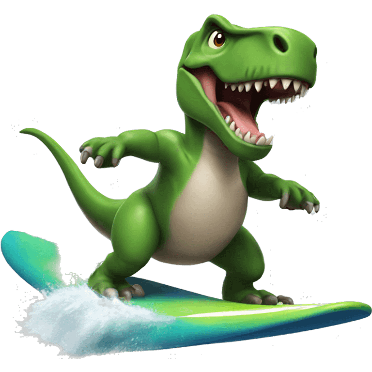 trex surfing emoji