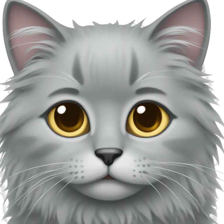 Grey fluffy cat  emoji