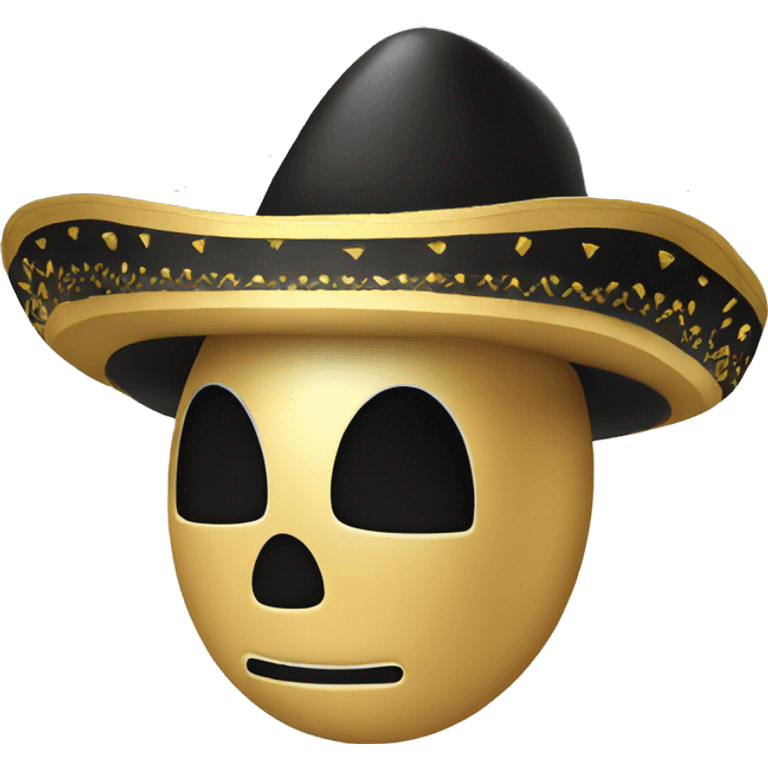 Black and gold Mexican mariachi sombrero emoji